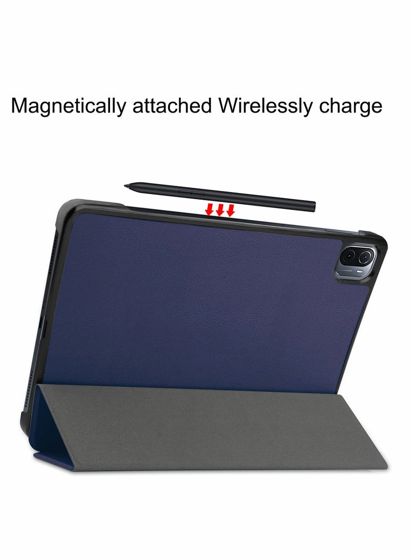 KASTWAVE Case for Xiaomi Mi Pad 5 Pro Tablet Case，Auto Sleep Wake PU Leather (Dark Blue) - Image 5