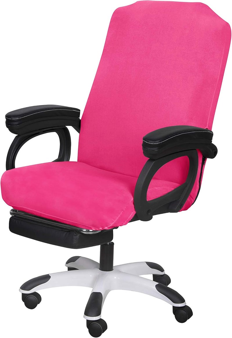 SARAFLORA Office Chair Cover - Medium, Dark Pink - Removable Computer Chair Cover with Zipper for Universal Rotating Chair Desk Chair Seat Washable Protector for Pet - Image 1