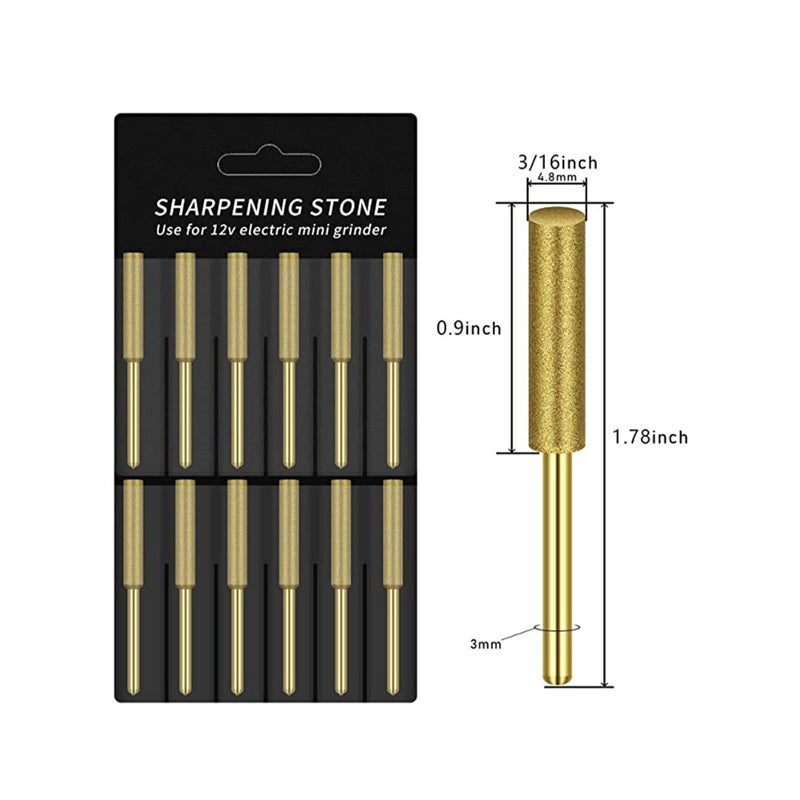 SOLARAE Titanium Plated Diamond Sharpening Wheels, 3/16 Inch Electric Replacement Sharpening Stones for Electric Chainsaw Sharpener - Image 3