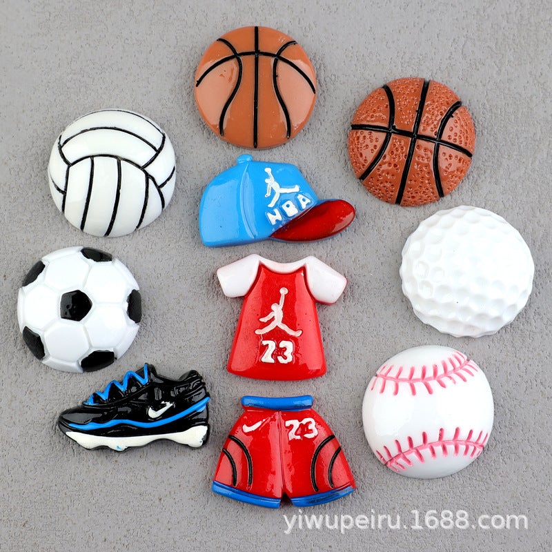 Generic Basketball Soccer Jersey Cap Resin DIY Accessories Mixed random hair 