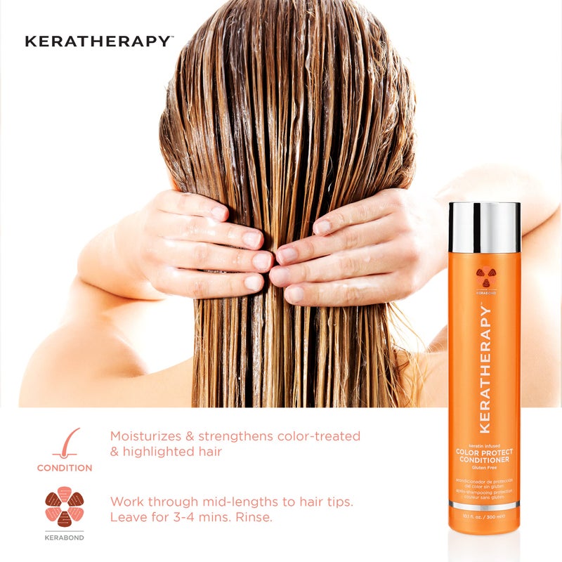 KERATHERAPY Keratin Infused Color Protect Shampoo, 10.1 fl. oz., 300 ml - Gluten Free Color Protecting Shampoo for Color Treated Hair with Kerabond Technology, Red Raspberry Oil, Omega 3 & 6 - Image 5