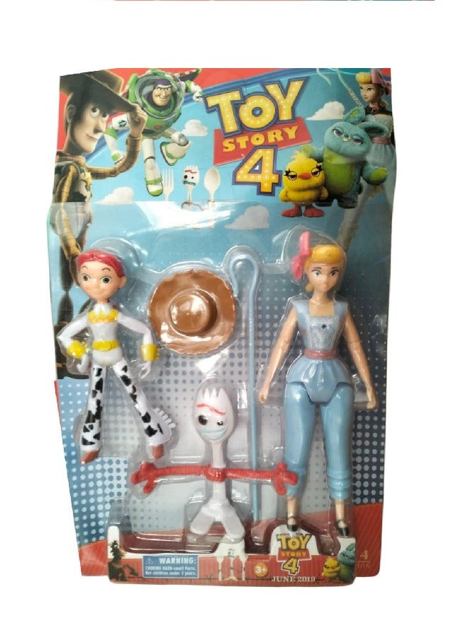 Toy Story 4 Figures Cute Action Figures Birthday Party Decorations (3 Pcs)