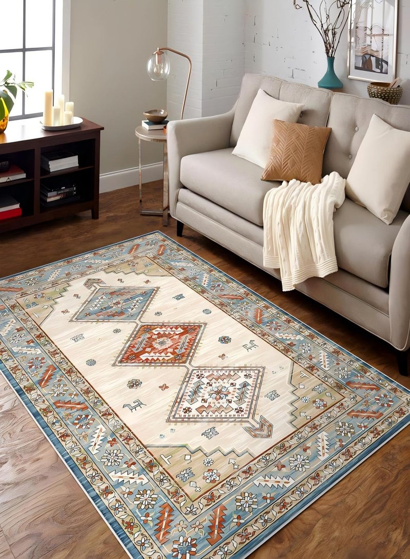 GOOTOY Area Rug Bohemian Design Washable Rug Foldable Non Slip Carpet Stain Resistant For Bedroom Dining Room  Living Room Hallway Office Kitchen Entryway 200×300CM - Image 1