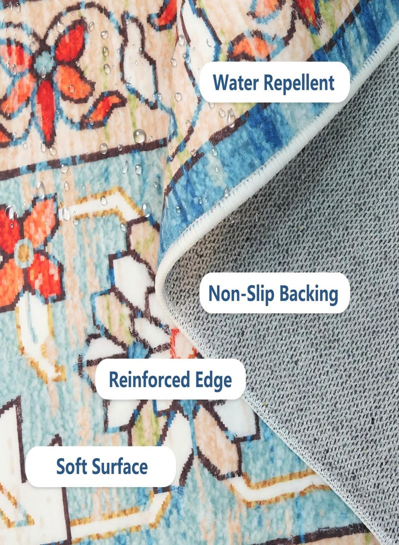 GOOTOY Area Rug Bohemian Design Washable Rug Foldable Non Slip Carpet Stain Resistant For Bedroom Dining Room  Living Room Hallway Office Kitchen Entryway 200×300CM - Image 2