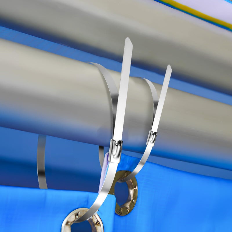 304 Stainless Steel Metal Cable Zip Ties 200 Pcs 11.8 Inch Heavy Duty Self Locking - Image 5