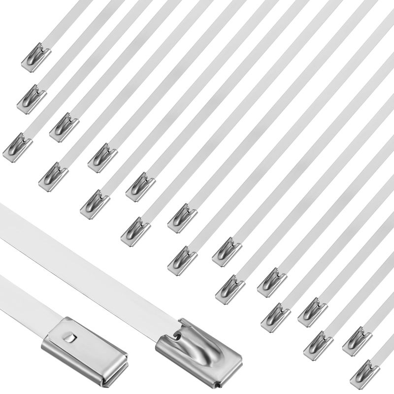 304 Stainless Steel Metal Cable Zip Ties 200 Pcs 11.8 Inch Heavy Duty Self Locking - Image 2