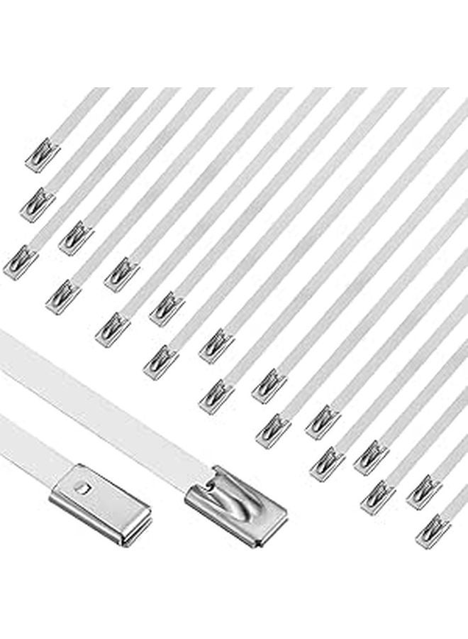 304 Stainless Steel Metal Cable Zip Ties 200 Pcs 11.8 Inch Heavy Duty Self Locking - Image 1