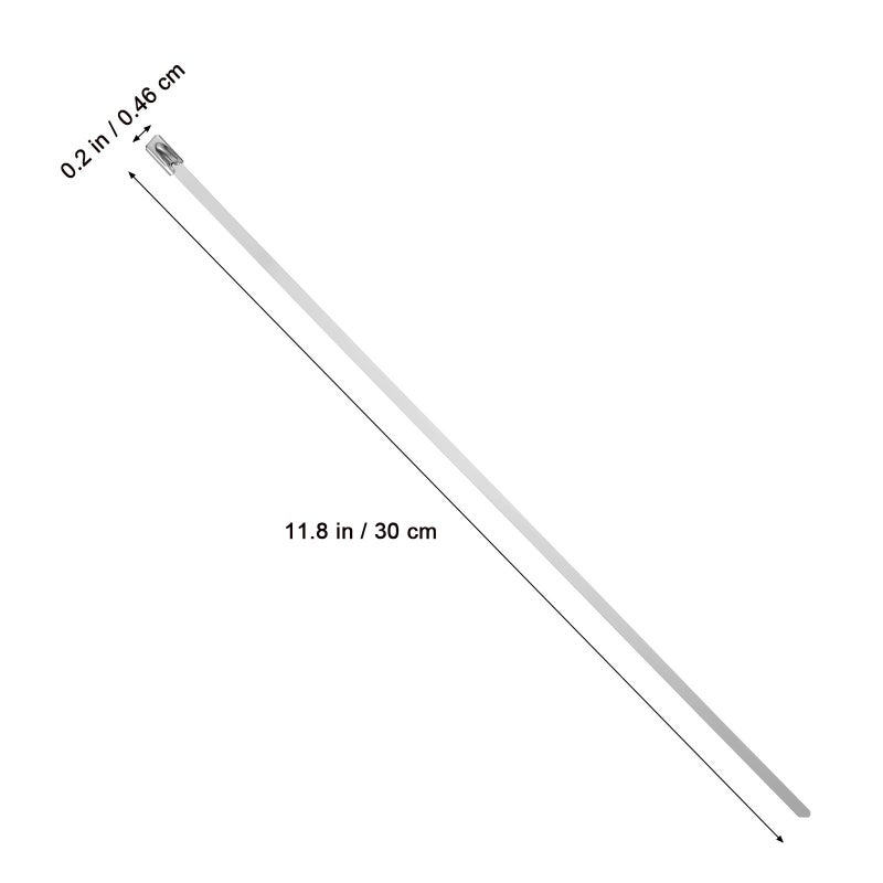 304 Stainless Steel Metal Cable Zip Ties 200 Pcs 11.8 Inch Heavy Duty Self Locking - Image 3