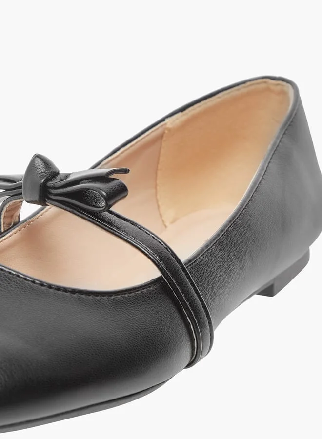 Celeste Women's Solid Ballerina Shoes with Strap Detail