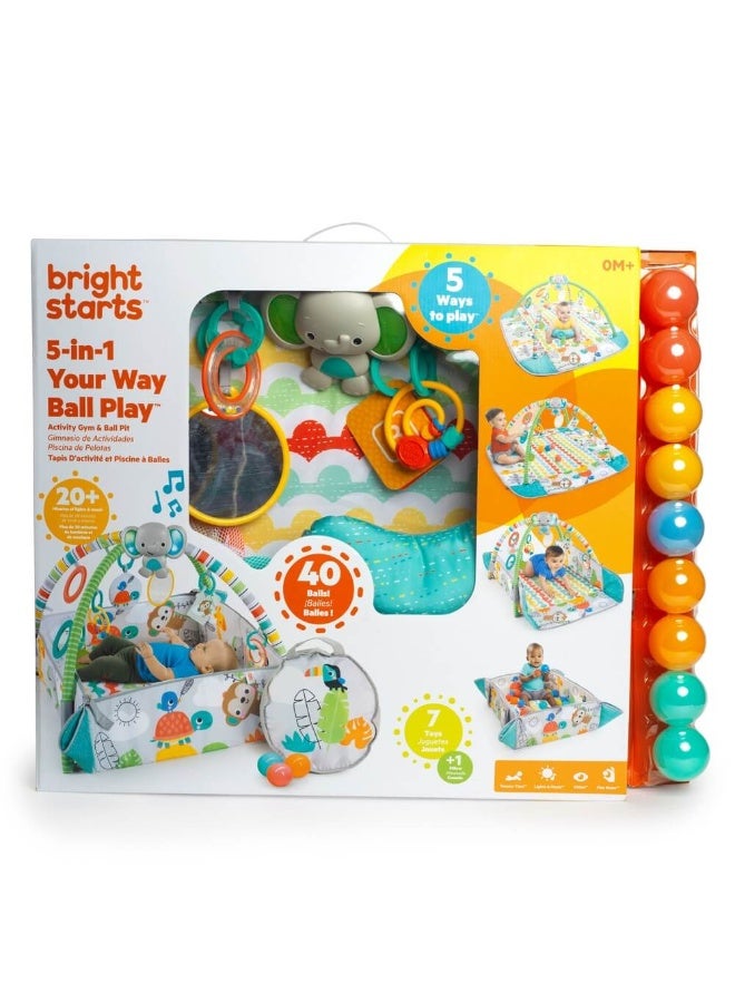 Bright Starts 5 في 1 صالة ألعاب الكرة الاستوائية حسب رغبتك مع حديقة الكرة - Image 1