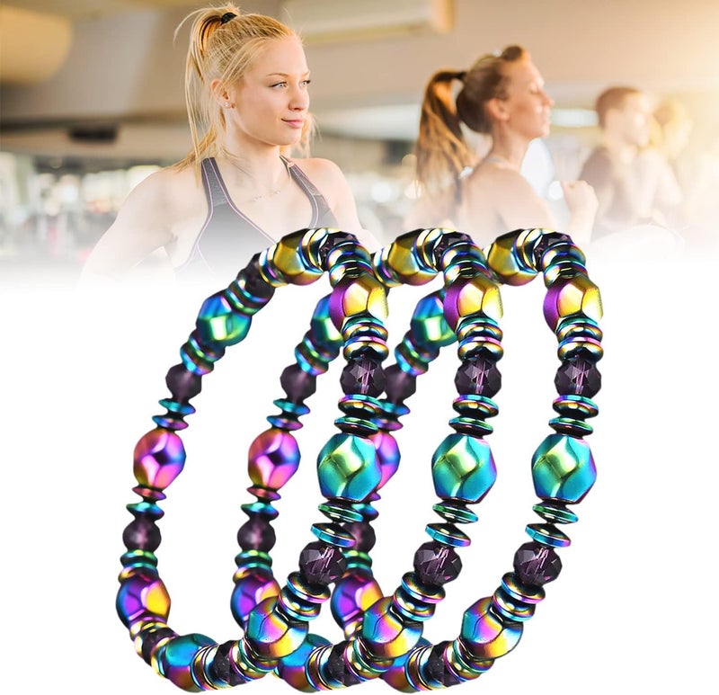 Excefore Magnetic Hematite Bracelet Set - 3 Adjustable Bracelets for Balance and Wellness, Stylish Magnetic Therapy Jewelry, Magnetic Therapy Ankle Bracelet, Magnet Stone Bracelet Relieve Anxiety Bracelet - Image 2