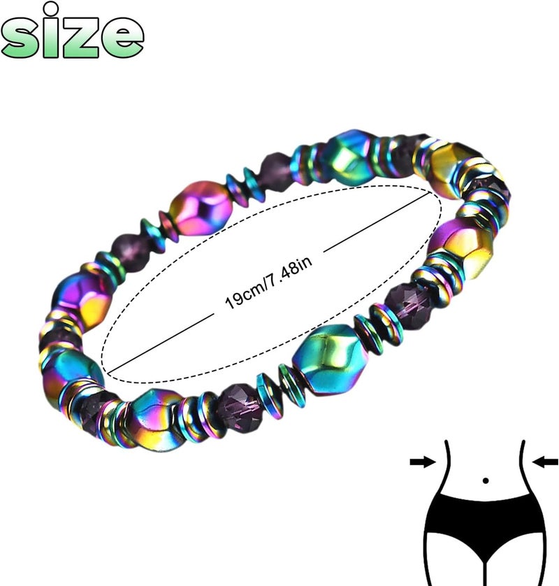 Excefore Magnetic Hematite Bracelet Set - 3 Adjustable Bracelets for Balance and Wellness, Stylish Magnetic Therapy Jewelry, Magnetic Therapy Ankle Bracelet, Magnet Stone Bracelet Relieve Anxiety Bracelet - Image 3