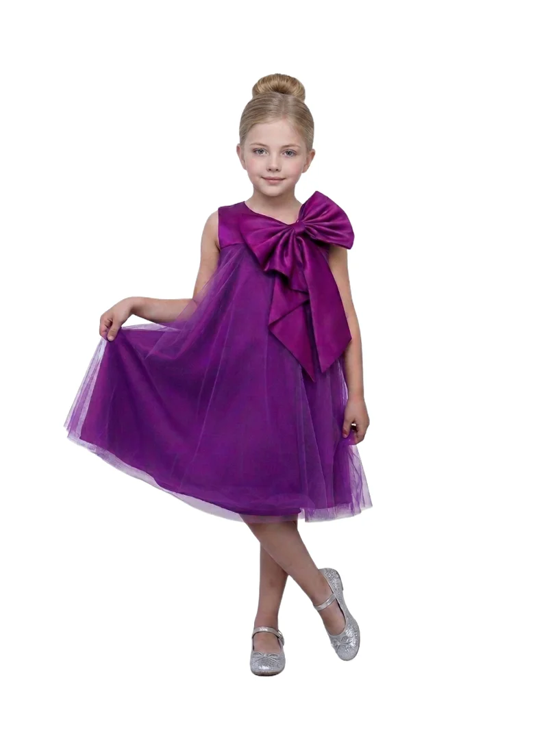 بيداني One-Shoulder Purple Tulle Party Dress