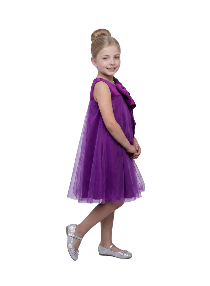 بيداني One-Shoulder Purple Tulle Party Dress