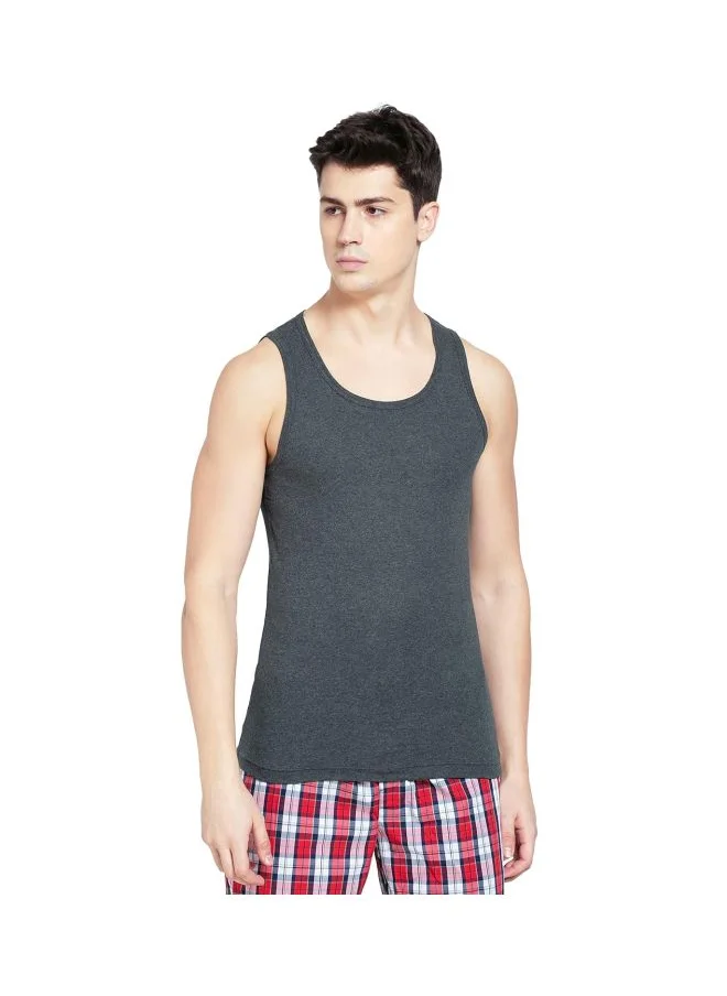 جوكي Jockey FP04 Men Super Combed Cotton Rib Round Neck Sleeveless Vest with Extended Length for Easy Tuck
