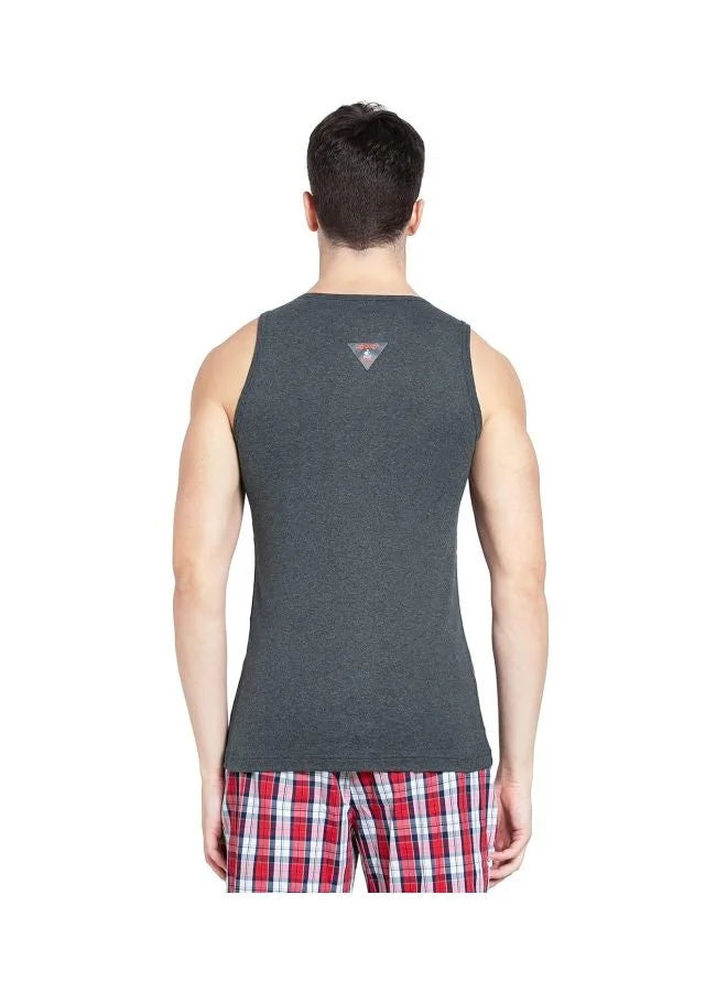 JOCKEY FP04 Men Super Combed Cotton Rib Round Neck Sleeveless Vest with Extended Length for Easy Tuck