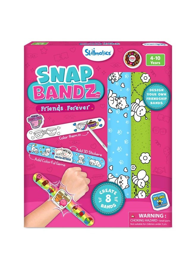 Skillmatics Craft Activity - Snap Bandz, Friendship Bands, DIY Art & Craft Activity, Mess-Free, Creative Kit, 8 Bands (8.6"), Gifts for Girls & Boys Ages 4, 5, 6, 7, 8, 9, 10 - Image 1