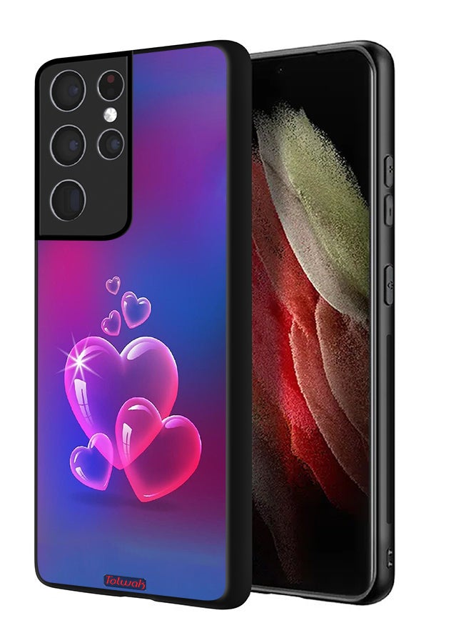 Tolwak Samsung Galaxy S21 Ultra 5G Protective Case Cover Water Hearts - Image 1