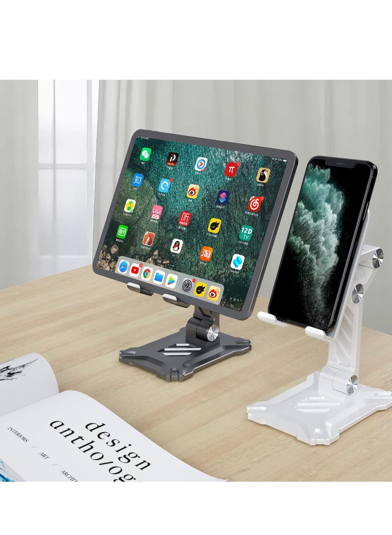 Y&D Phone Stand for Desk, Foldable Desktop Mobile Angle Height Adjustable, Office Holder Cradle Dock Compatible with 4.7"-13" iPhone/Smartphone/iPad/Tablet  - Image 3