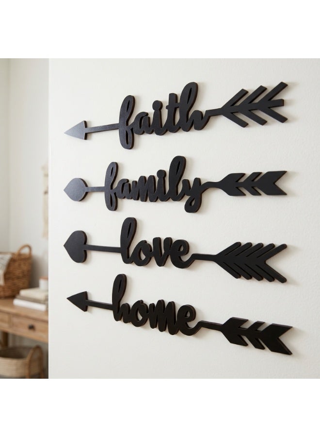 ديكور حائط اسود خشبي Love Arrows – تصميم عصري مجسم – لون أسود أنيق – سمك 6 ملم – لاصق دبل فيس جاهز للتثبيت – زينة حائط للمنزل والمطبخ عالي الجودة - Image 2
