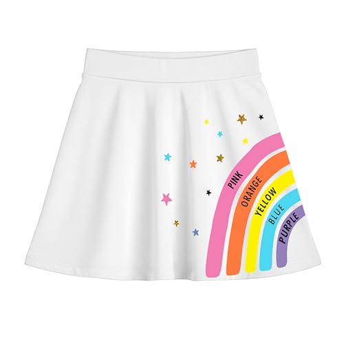 kyda kids تنورة كيدز® للبنات 100% قطن نقي مع شورت داخلي ملحق | مثالية للرياضات الصيفية، اللعب والملابس العادية | تناسب مريحة للفتيات من عمر 13-14 سنة باللون الأبيض - Image 1