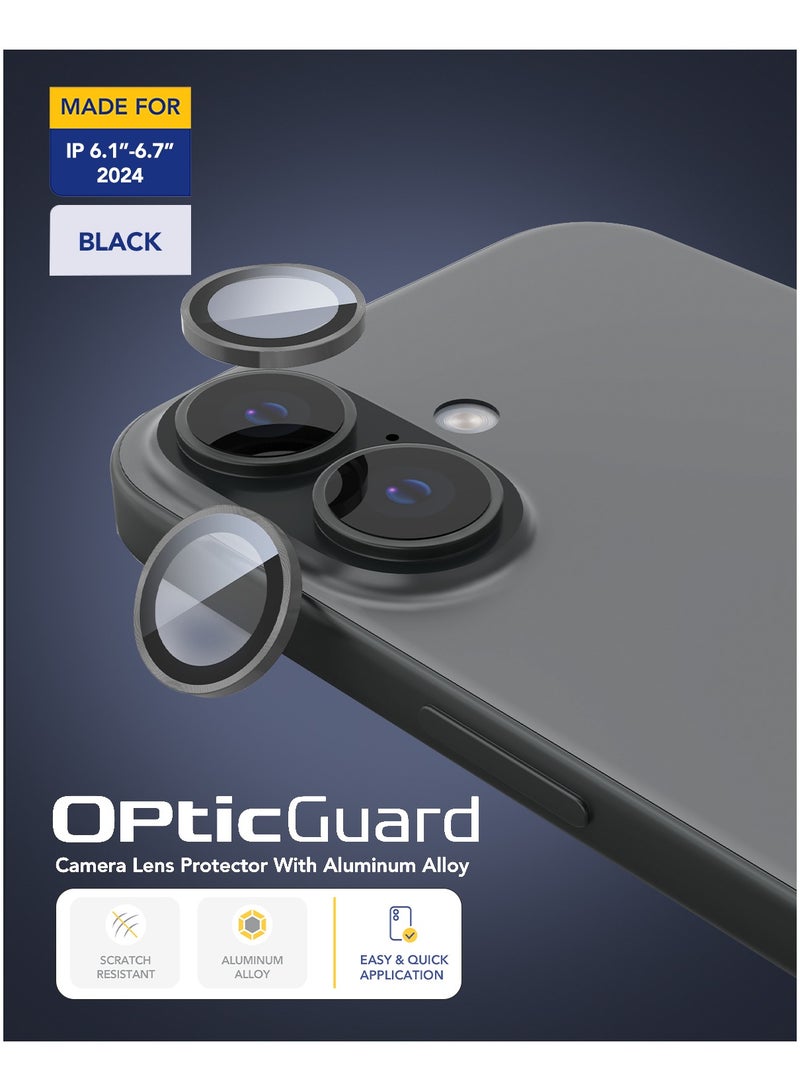 Remson Optic Guard Camera Lens Protector Scratch Resistant Individual Lens Protector with Aluminum Alloy Ring Compatible for iPhone 16 6.1 inch/iPhone 16 Plus 6.7 inch 2024 (Black) - Image 5