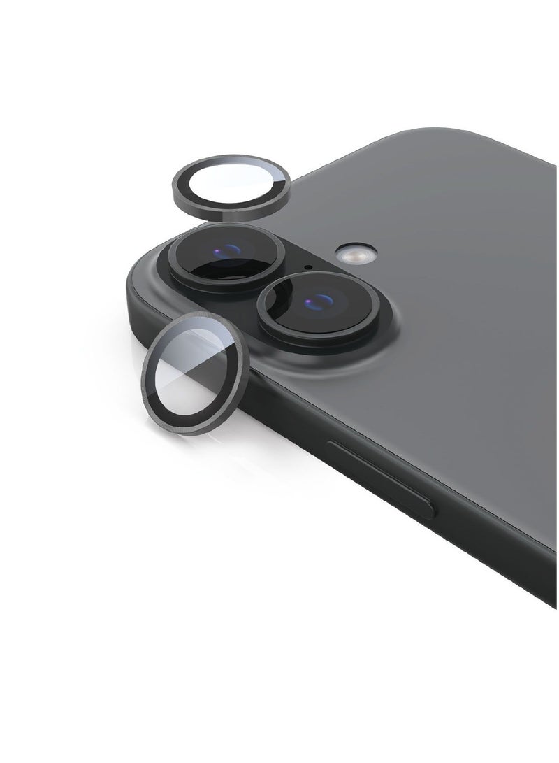 Remson Optic Guard Camera Lens Protector Scratch Resistant Individual Lens Protector with Aluminum Alloy Ring Compatible for iPhone 16 6.1 inch/iPhone 16 Plus 6.7 inch 2024 (Black) - Image 1