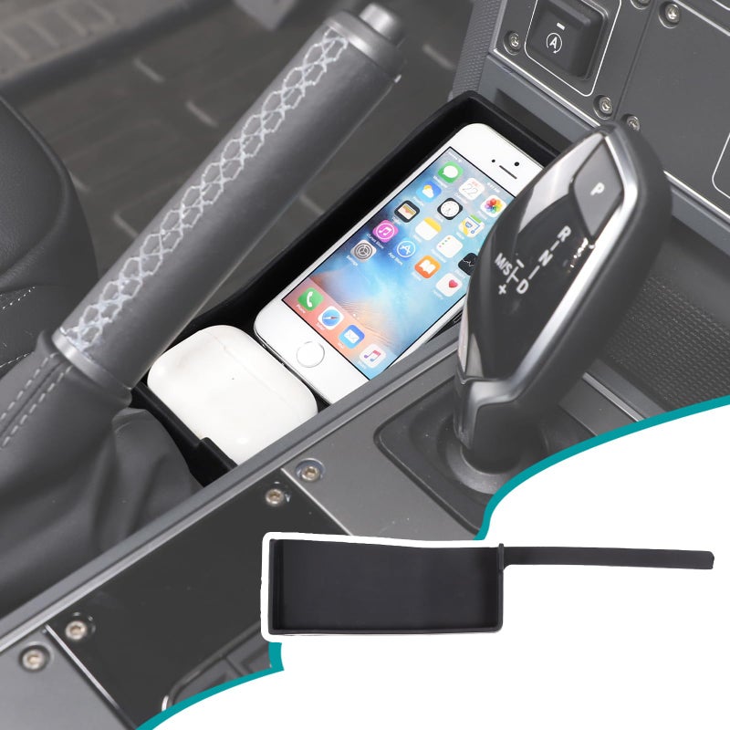 Hudiriy Auto Gear Shifter Console Side Storage Box Compatible with Ineos Grenadier 20202025 Car Handbrake Console Side Storage Box Interior Accessories Black