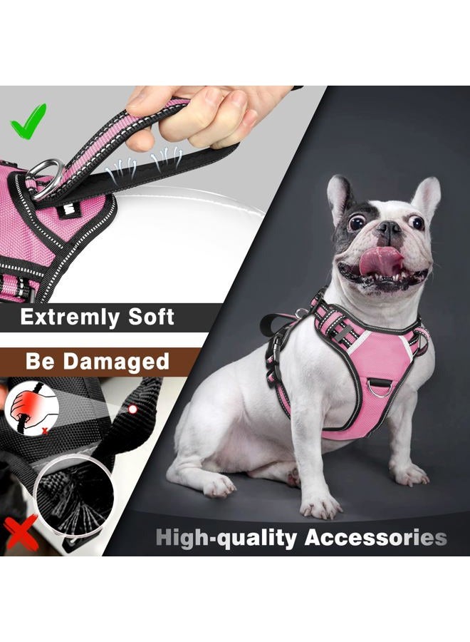 WINSEE Service Dog Vest No Pull Dog Harness with 7 Dog Patches, Reflective Pet Harness with Durable Soft Padded Handle for Training Small, Medium, Large, and Extra-Large Dogs (Medium, Pink) - Image 2