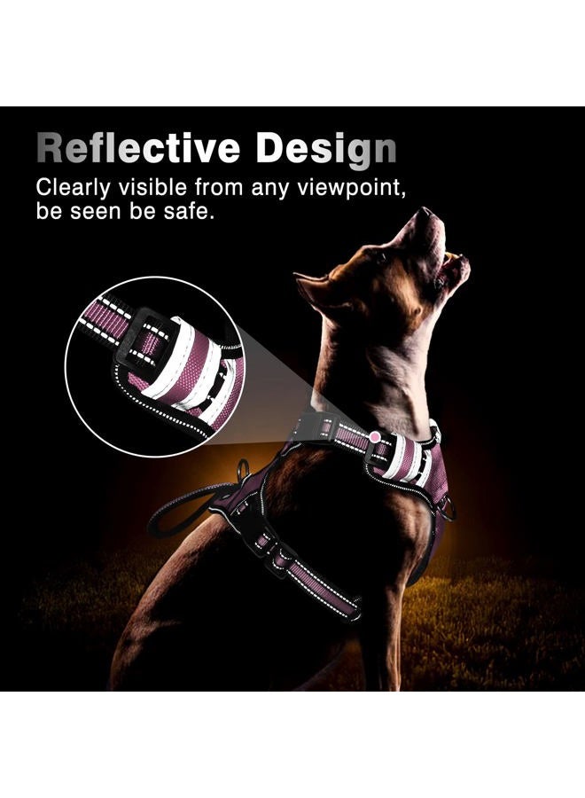 WINSEE Service Dog Vest No Pull Dog Harness with 7 Dog Patches, Reflective Pet Harness with Durable Soft Padded Handle for Training Small, Medium, Large, and Extra-Large Dogs (Medium, Pink) - Image 5