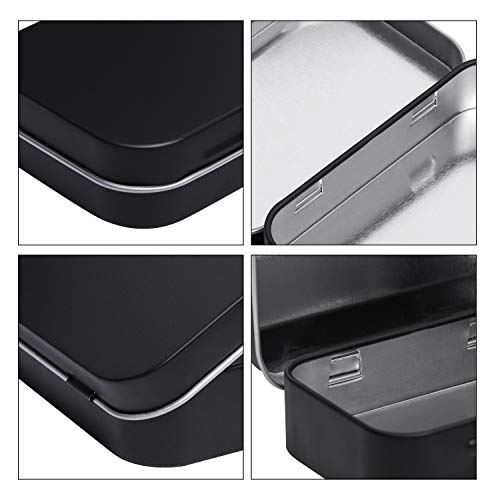 Tamicy Metal Rectangular Hinged Tins - Pack of 40 Matte Black Mini Portable Box Containers Small Empty Storage Tins with Lids Home Organizer Kit for Storage Drawing Pin Jewelry Crafts - Image 4