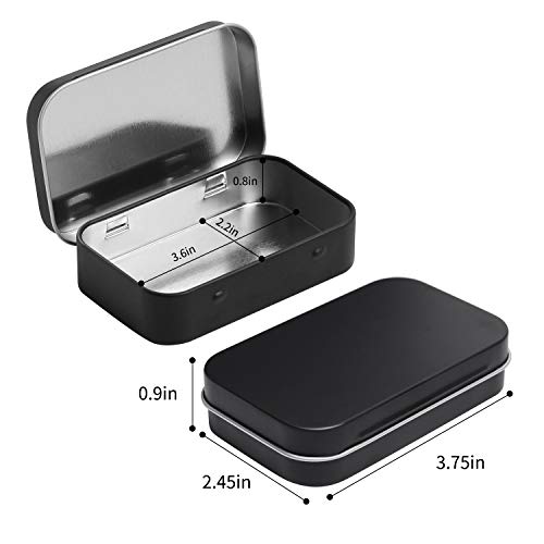 Tamicy Metal Rectangular Hinged Tins - Pack of 40 Matte Black Mini Portable Box Containers Small Empty Storage Tins with Lids Home Organizer Kit for Storage Drawing Pin Jewelry Crafts - Image 2