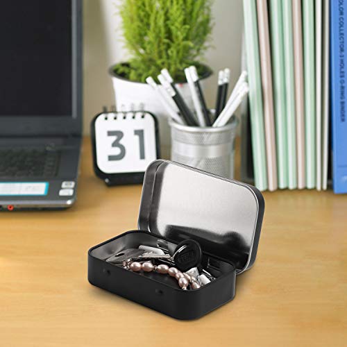 Tamicy Metal Rectangular Hinged Tins - Pack of 40 Matte Black Mini Portable Box Containers Small Empty Storage Tins with Lids Home Organizer Kit for Storage Drawing Pin Jewelry Crafts - Image 5