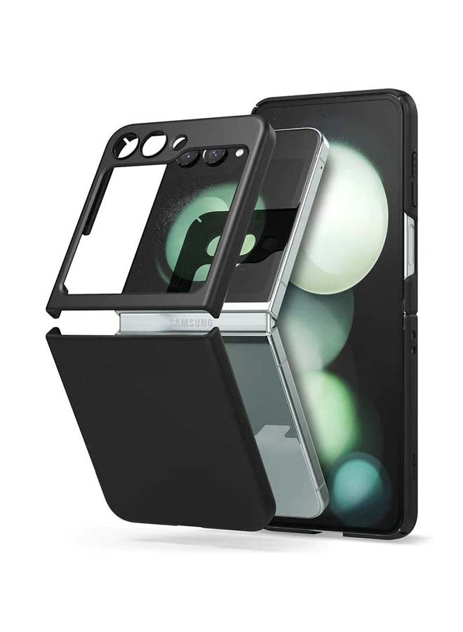 Ringke Slim Case For Samsung Galaxy Z Flip 5, Non-Yellowing Transparent Hard PC Thin Premium Lightweight Protective Phone Cover- Black - Image 1
