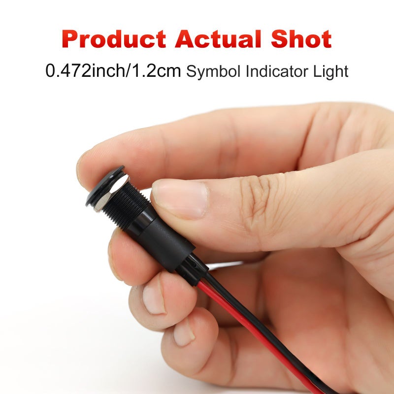 0.47inch 12v24v Metal Symbol Reverse Gear Indicator Light For Automotive - Image 3