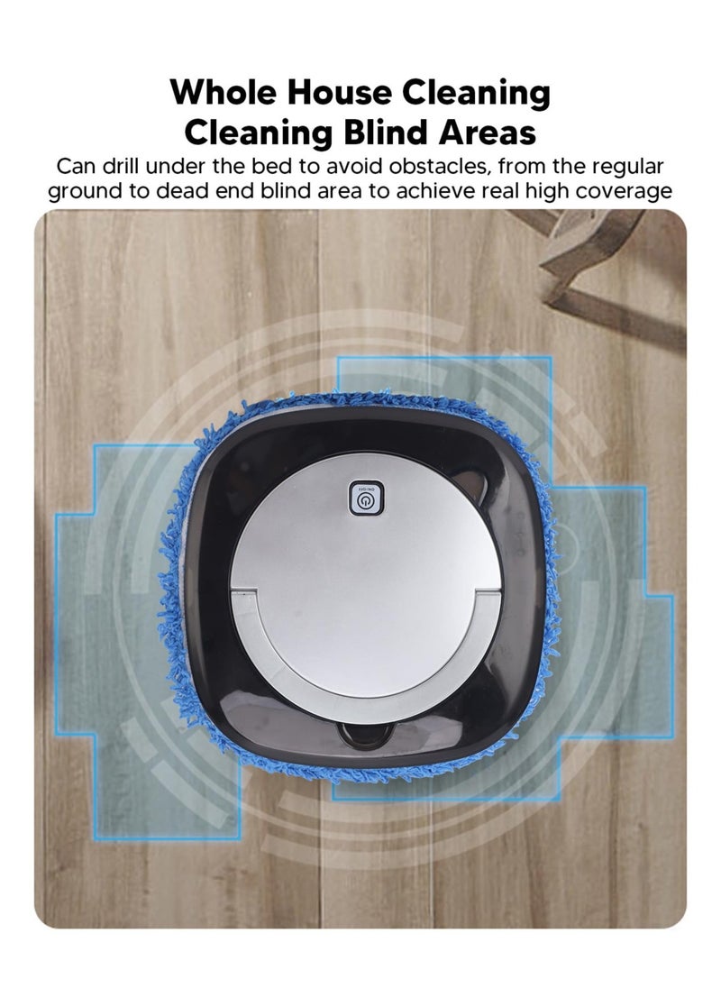 SYOSI - Wet Scrubbing Mopping Robot, Robot Vacuum Cleaner, Automatic Floor Mopping Robot, Mopping Robot, with Water Tank Vacuum and Mop, Suitable for a Variety of Floors, Wood Panels, Tiles (Silver) - Image 1