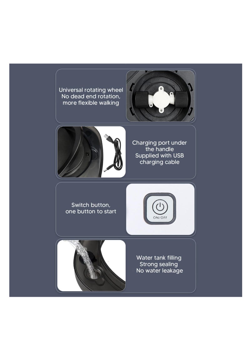 SYOSI - Wet Scrubbing Mopping Robot, Robot Vacuum Cleaner, Automatic Floor Mopping Robot, Mopping Robot, with Water Tank Vacuum and Mop, Suitable for a Variety of Floors, Wood Panels, Tiles (Silver) - Image 1