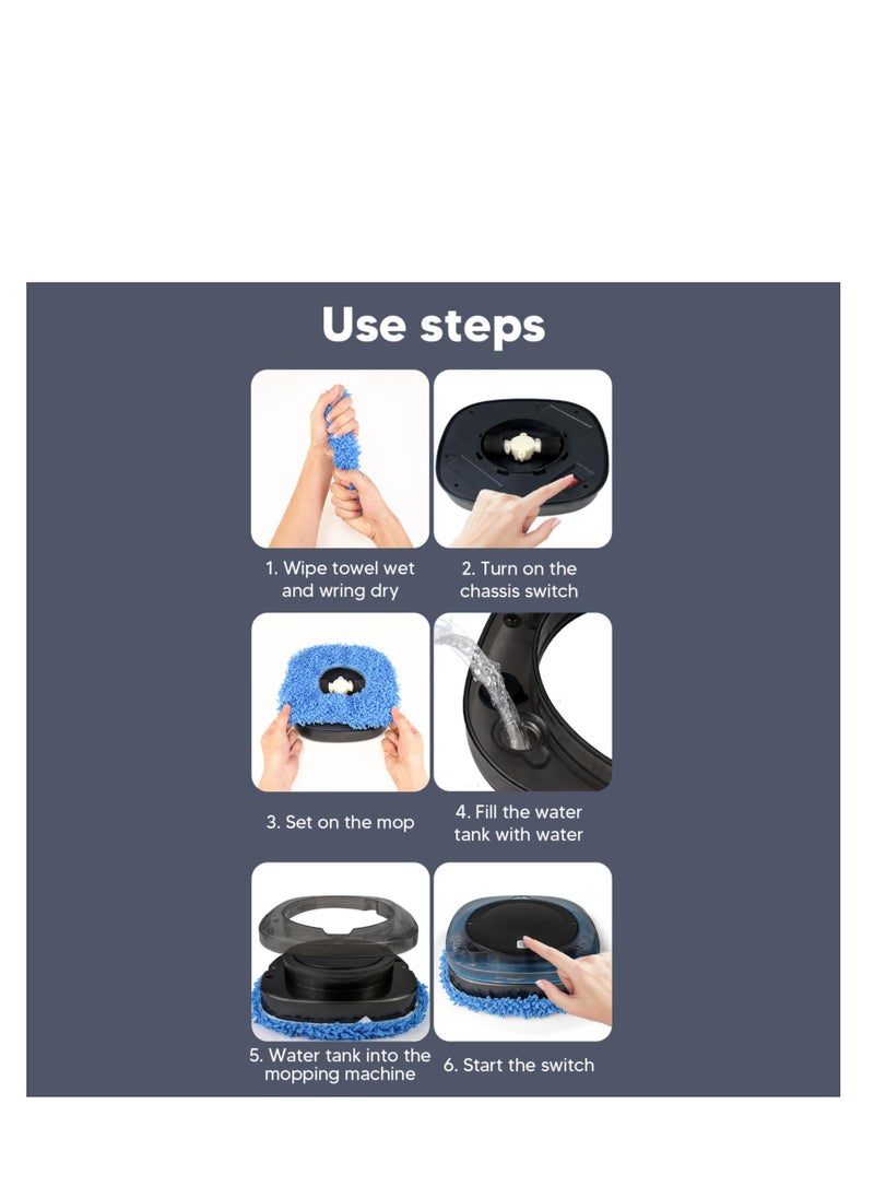 SYOSI - Wet Scrubbing Mopping Robot, Robot Vacuum Cleaner, Automatic Floor Mopping Robot, Mopping Robot, with Water Tank Vacuum and Mop, Suitable for a Variety of Floors, Wood Panels, Tiles (Silver) - Image 1