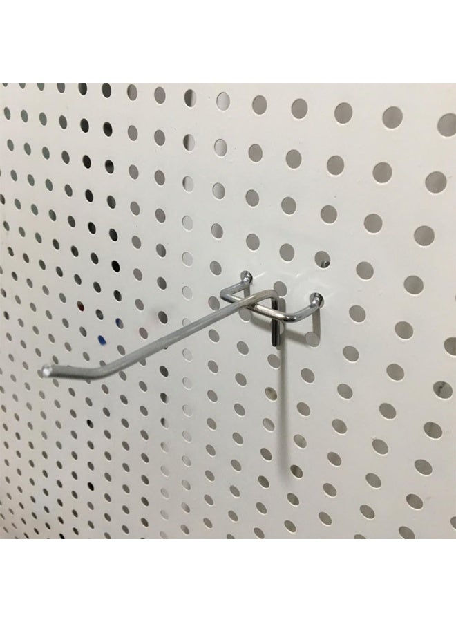 JZS Pegboard Hooks,Sturdy and Durable Galvanized Metal suitbale for Pegboard Hooks,Pegboard Hooks for Garage,Office,Kitchen,Store,2.5cm(1/4"),10PCS,Silver - Image 3