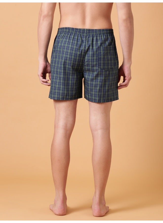 Joven Men Checked Cotton Boxer Shorts Pack of 2 - Image 4