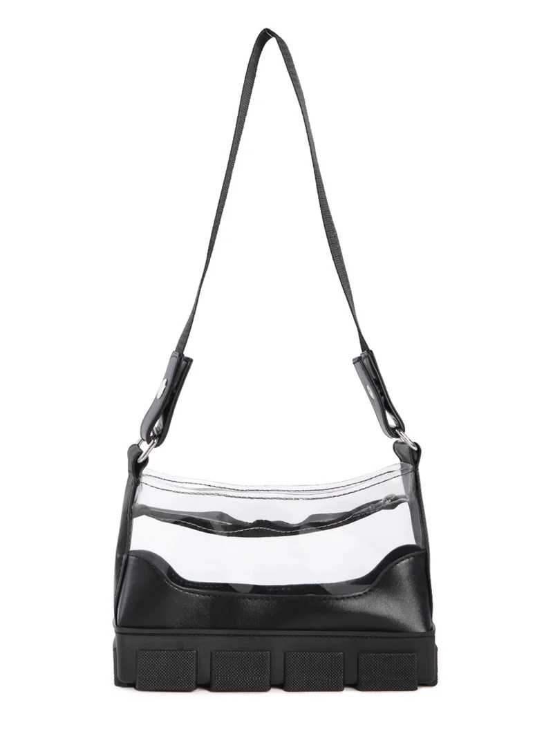 London Rag Black Clear Utility Handbag