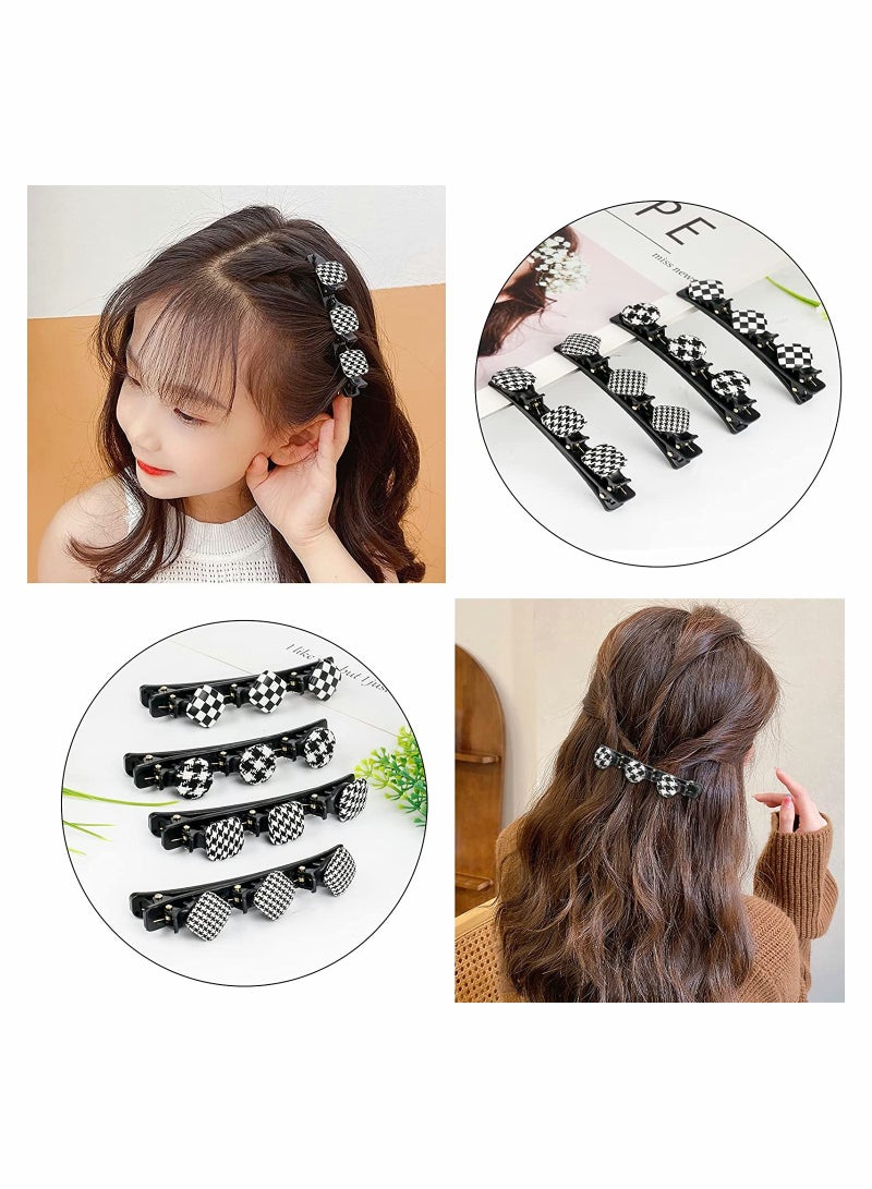 SYOSI Sparkling Crystal Stone Braided Hair Clips for Women Girls Braided Hair Clip with 3 Small Clips Multi Clip Hair Barrettes Triple Hair Clips with Rhinestones for Sectioning Styling 4 Pcs - Image 3