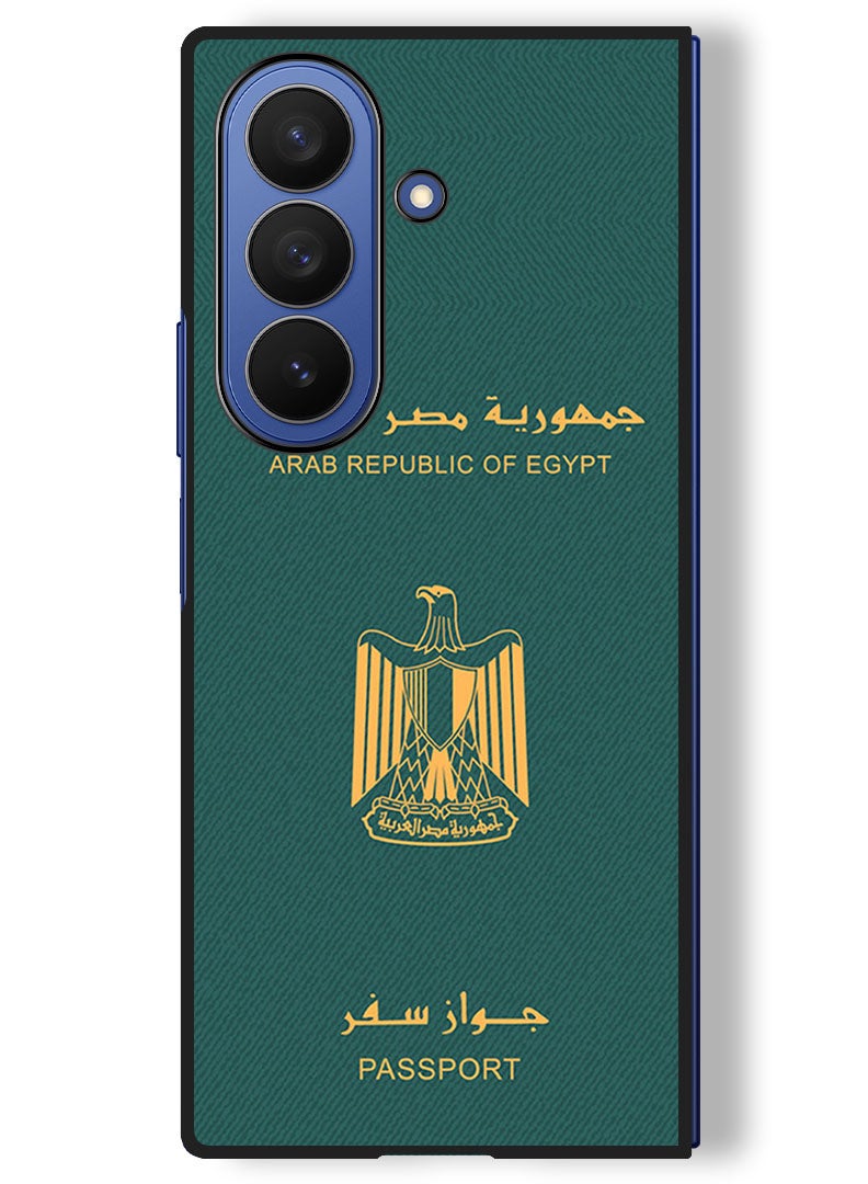 Theodor Case Compatible with Samsung Galaxy Z Fold 7 - 8 Inch Protection Shockproof Bumper Cover Egypt Passport - Image 1