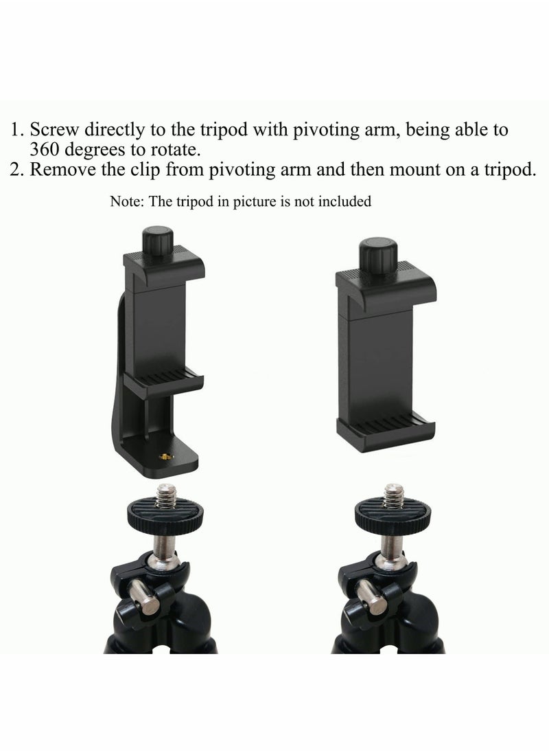 Generic - Smartphone Tripod Adapter Cell Phone Holder Mount Adapter, Fits iPhone, Samsung, and all Phones, Rotates Vertical and Horizontal, Adjustable Clamp - Image 1