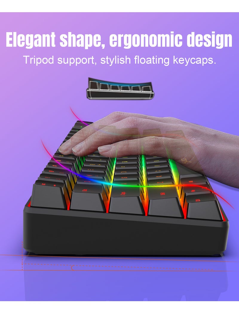 HXSJ V200 68 Key RGB Wired Gaming Keyboard and T90 Wireless Gaming Mouse Set  - Image 4
