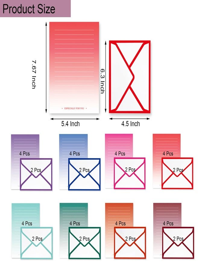 IMagicoo 32 Lined Writing Stationery Paper with 16 Envelopes, Colorful Designs for Writing Letter, Notes, Invitations, 8 Different Style (7.67 x 5.4") - Image 2