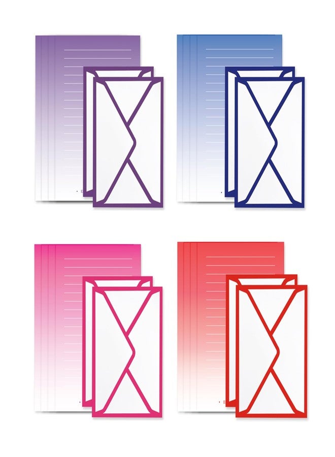 IMagicoo 32 Lined Writing Stationery Paper with 16 Envelopes, Colorful Designs for Writing Letter, Notes, Invitations, 8 Different Style (7.67 x 5.4") - Image 4