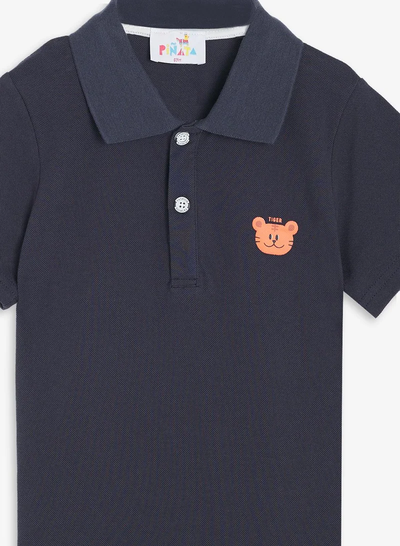 Pinata  Cute Tiger Print Cotton Polo Tshirt for Men | Best Price UAE