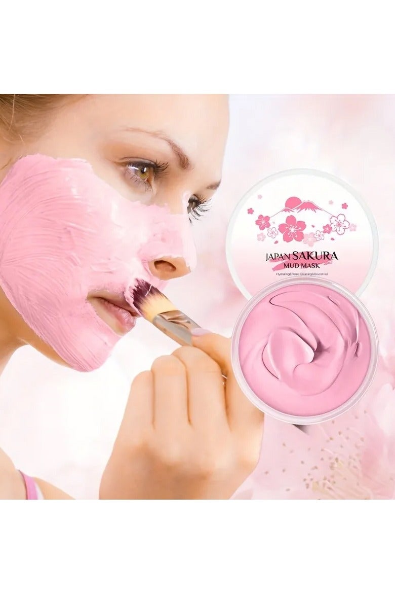 لايكو قناع الطين ساكورا الياباني، عميق، التحكم في الزيوت، المسام السوداء، ترطيب، تقليص المسام، 90 جرام - Image 2
