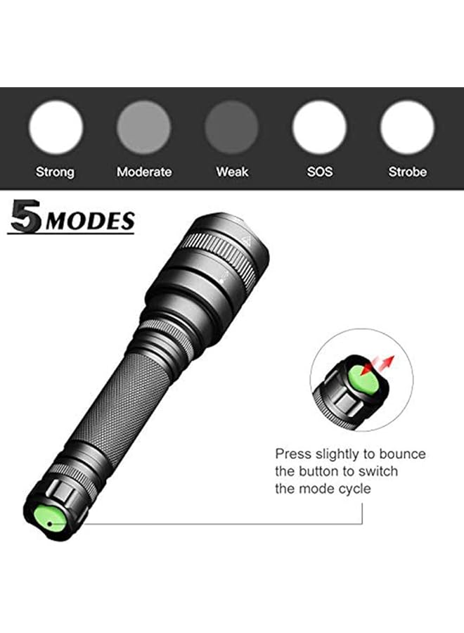 Garberiel Rechargeable Flashlight LED Torch XHP50 Flash Light 5 Modes 13000 Lumens Adjustable Focus Handheld Waterproof Super Bright for Camping Hiking Outdoor Emergency - Image 2